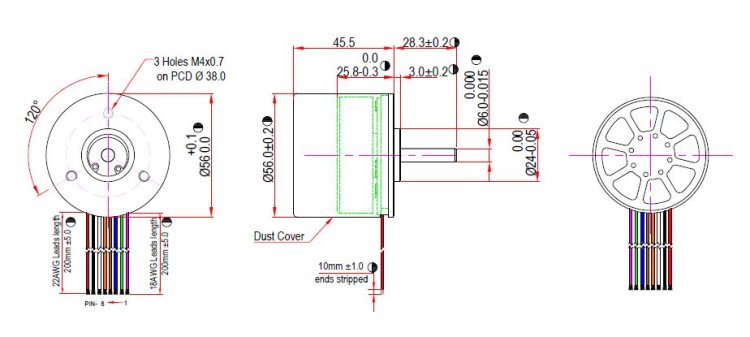 Dimensional Drawing of BO 52 80W