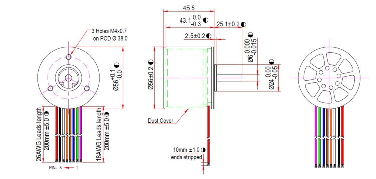 Dimensional Drawing of BO 52 160W