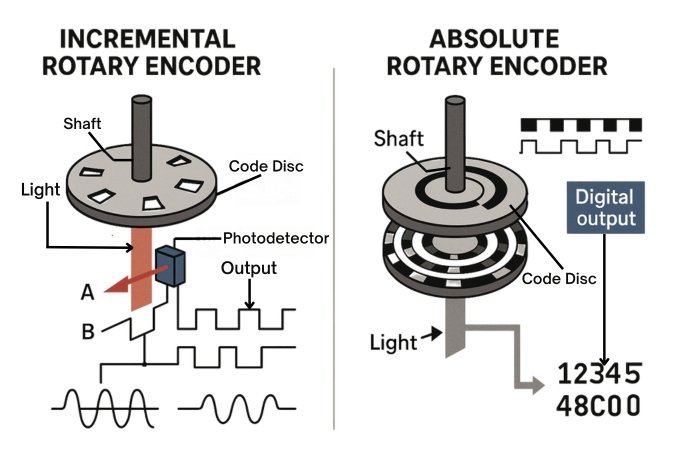 Working Diagram of Incremental and Absolute Rotary Encoders
