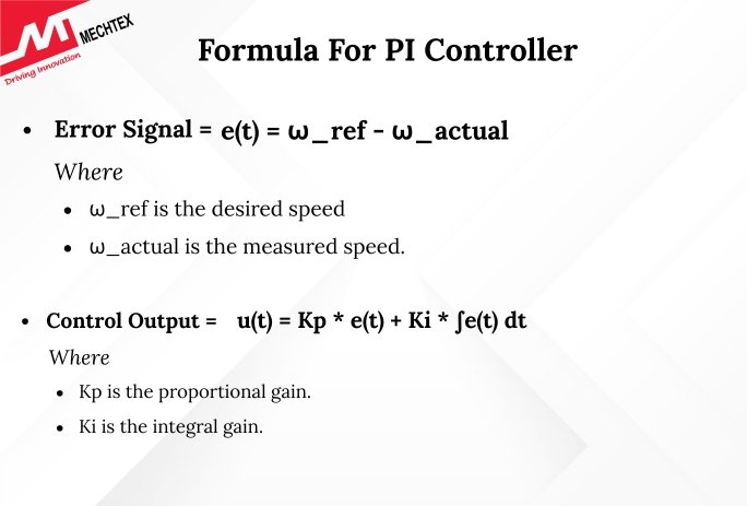 Understanding the PI Controller Formula for Speed Control