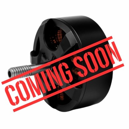 Black drone motor with exposed copper windings and threaded shaft