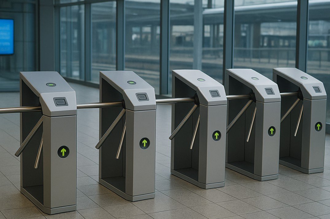 Tripod Turnstiles at a Metro Station