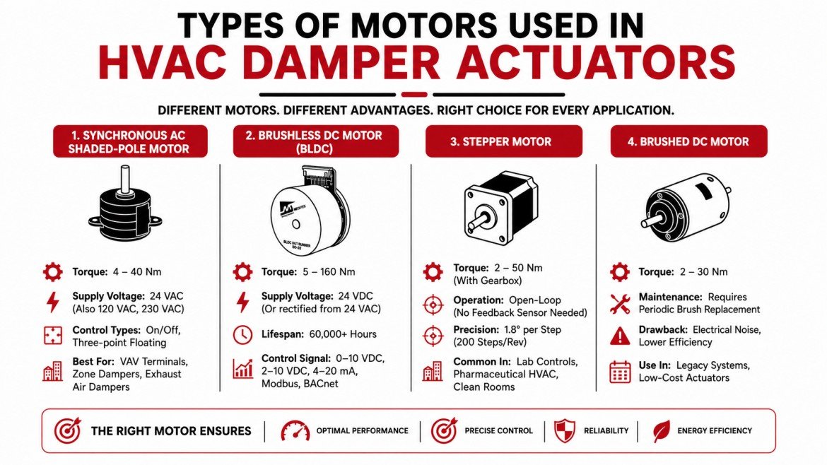 Types of Motors Used in HVAC Damper Actuators